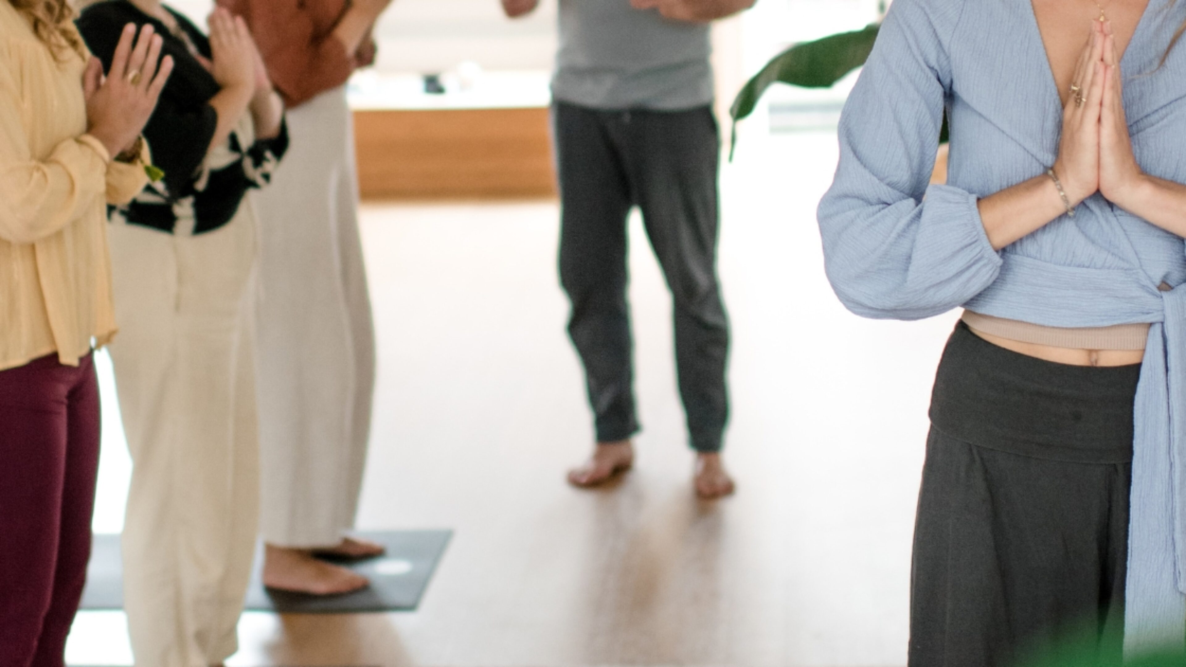 Students preparing to practice the moving meditation of Tai Chi